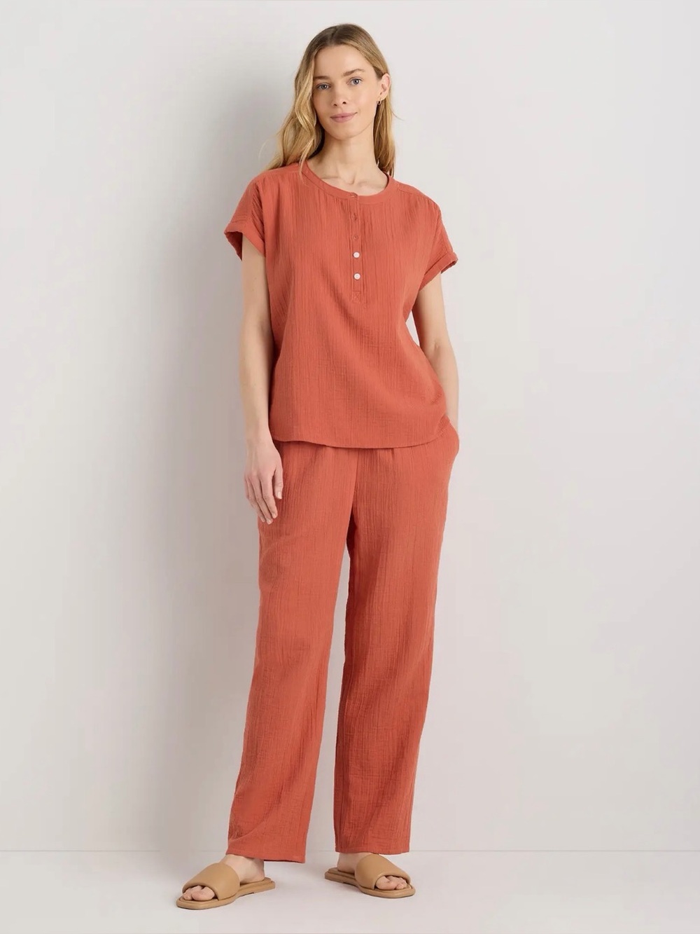 Quince Organic Cotton Gauze Top — Size XS